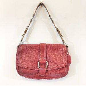 COACH Chelsea 8A41 Red Leather Shoulder Bag Magnetic